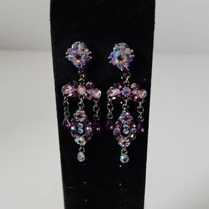 Vintage Rhinestone Chandelier Earrings